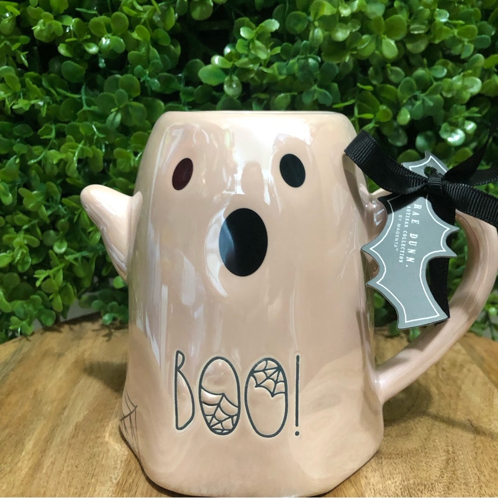 Rae Dunn NWT “BOO” iridescent mug